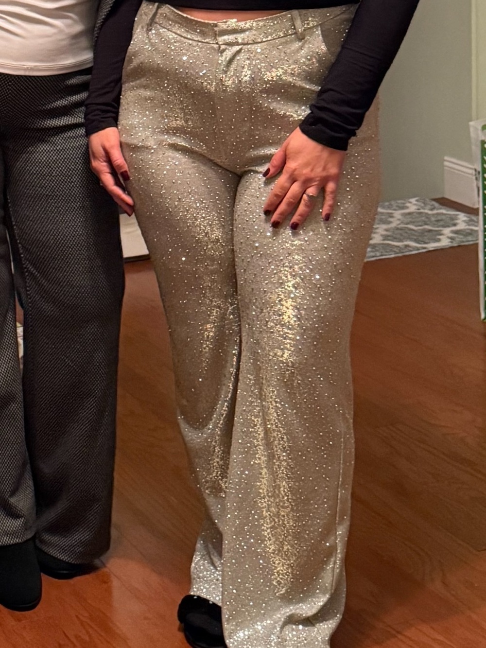 Akira silver and gold bedazzled pants
